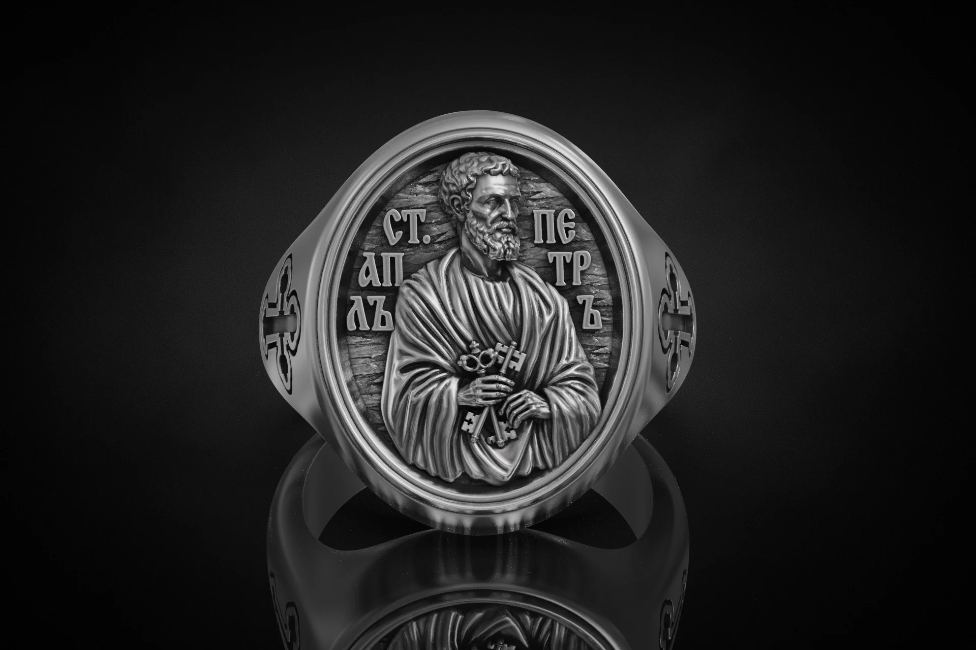 Saint Peter Apostle Signet Ring — view 2
