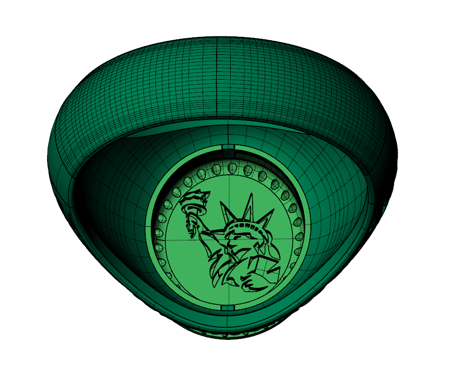 Patriotic Eagle Diamond Signet Ring — view 7