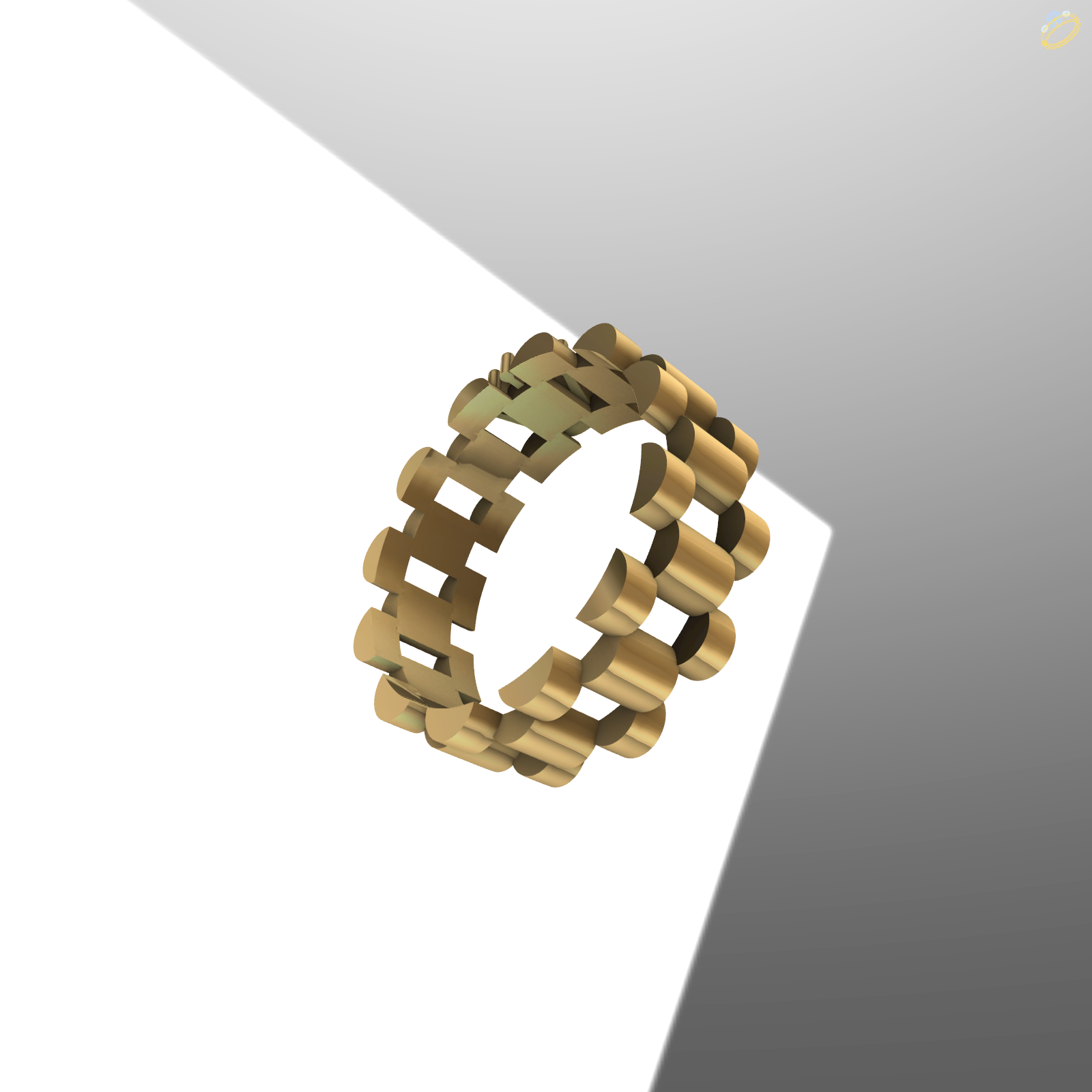 Crown Emblem Watch Bracelet Ring — view 2