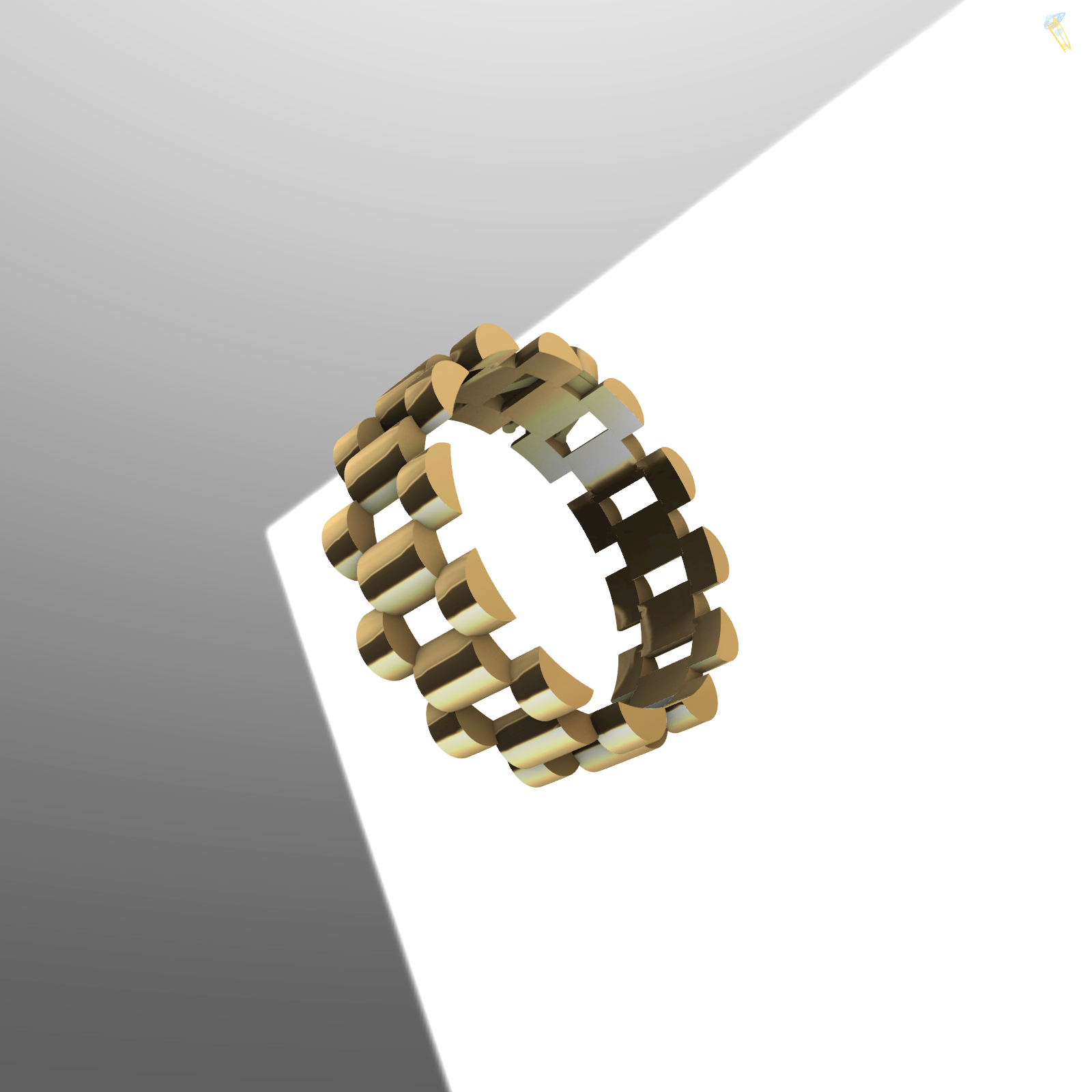 Crown Emblem Watch Bracelet Ring — view 3