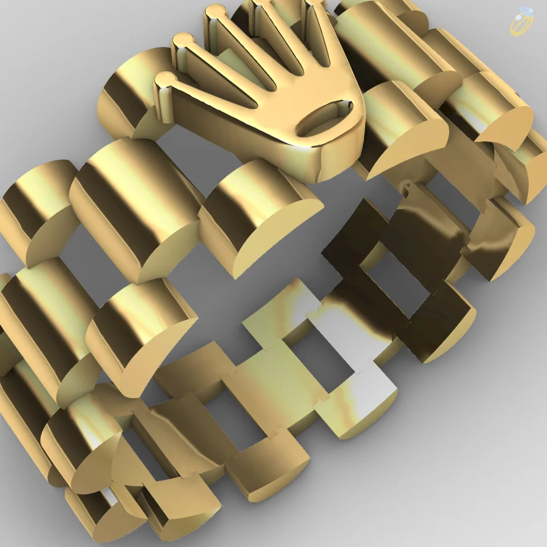 Crown Emblem Watch Bracelet Ring — view 5