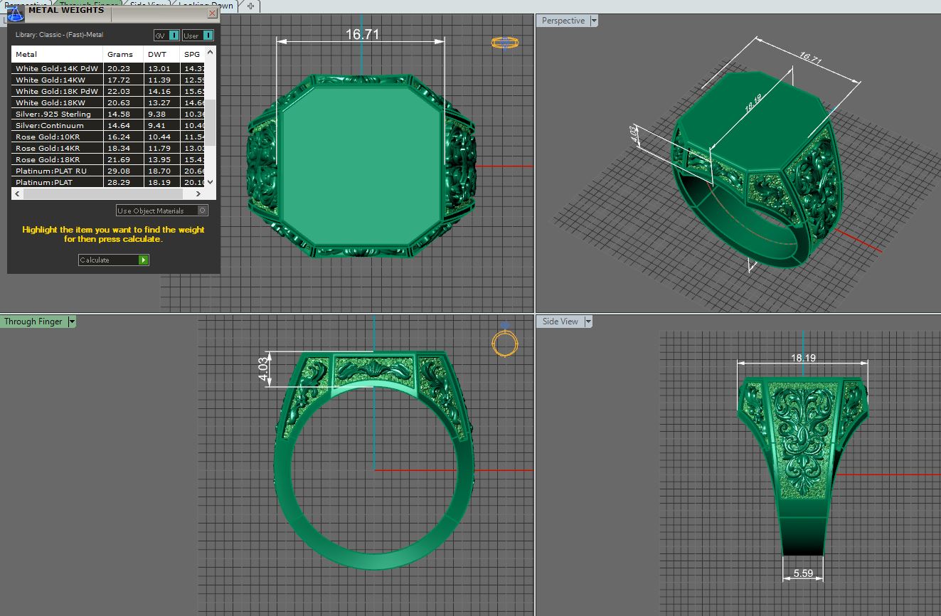 filigree signet ring — view 6