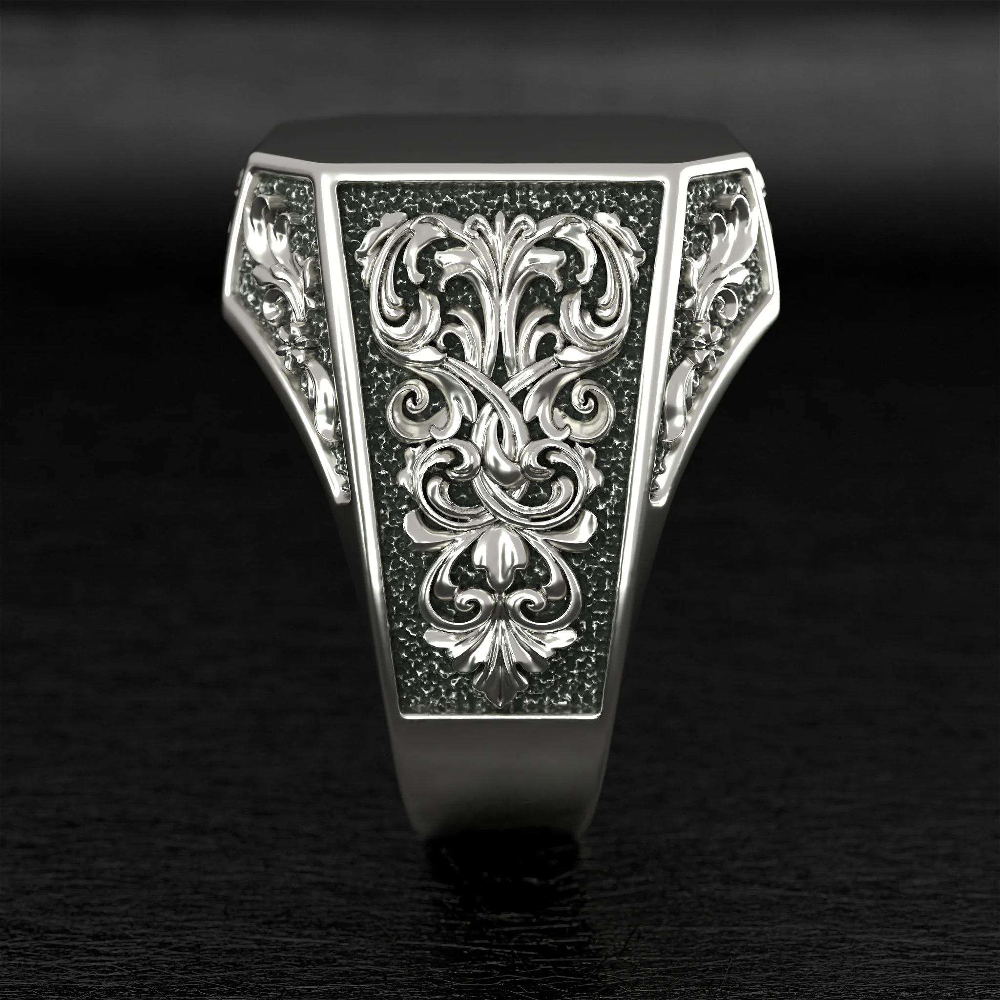 filigree signet ring — view 4