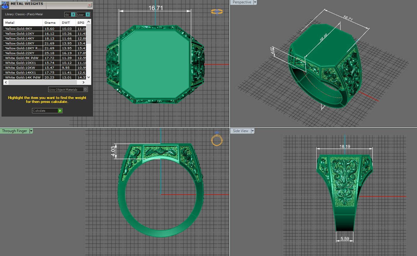 filigree signet ring — view 5