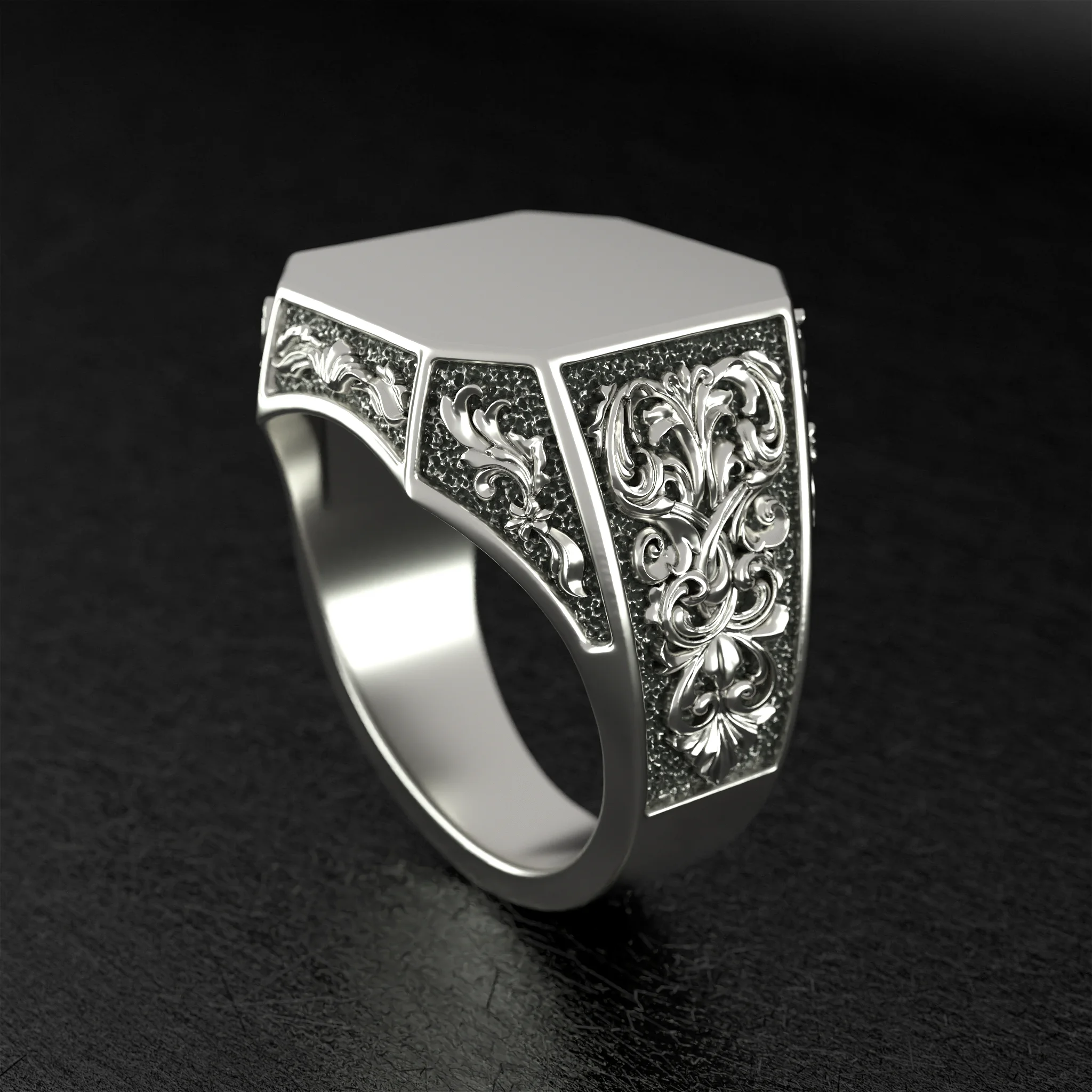 filigree signet ring 3D print model