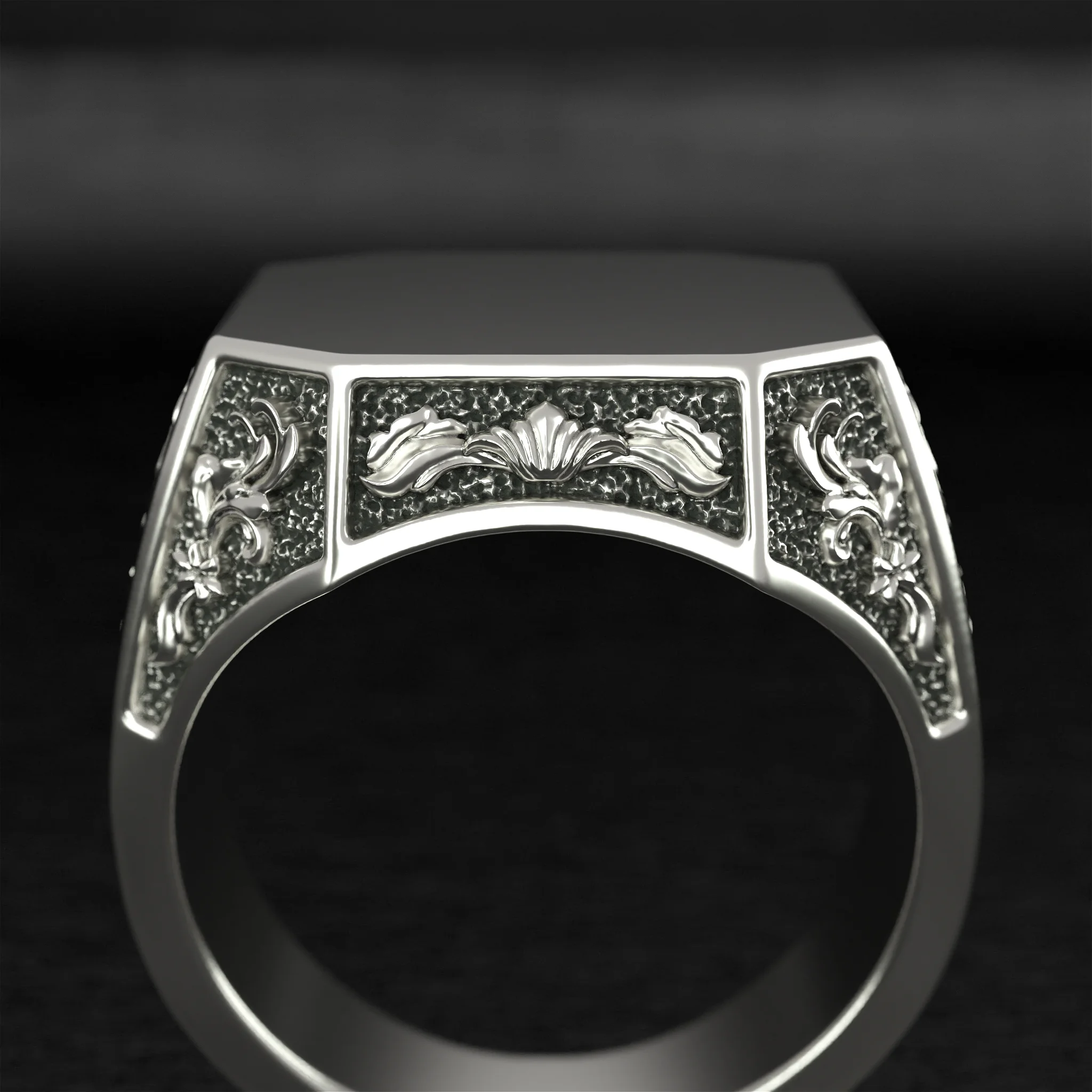 filigree signet ring — view 3