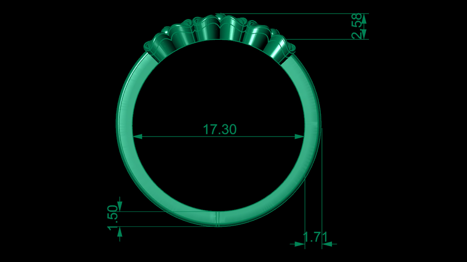 wedding engagement women ring 3dm stl render L1 — view 4