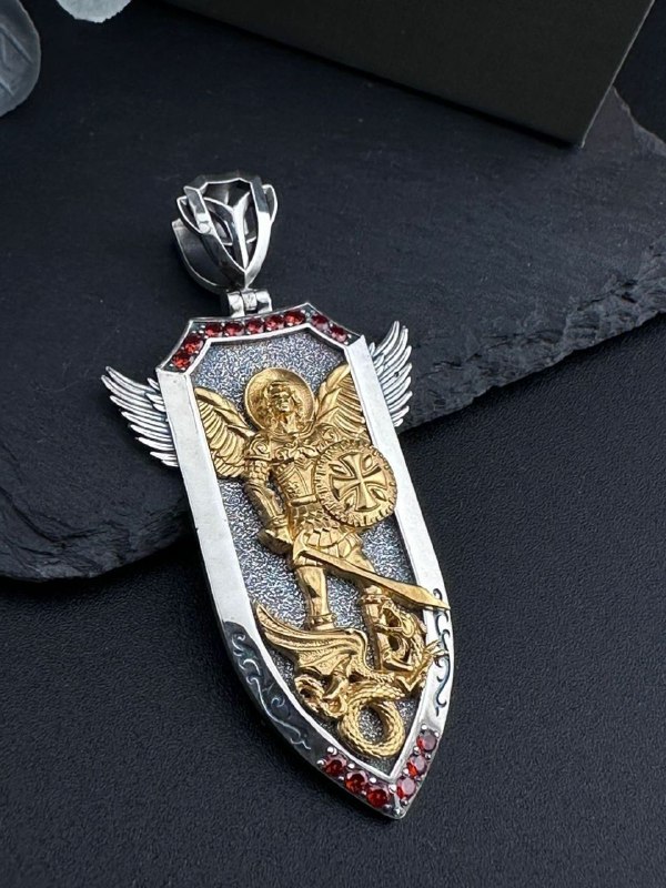 ARCHANGEL MICHAEL — Dragon Slayer Pendant | Jewelry 3D Model STL — view 6