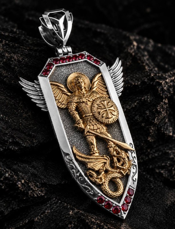 ARCHANGEL MICHAEL — Dragon Slayer Pendant | Jewelry 3D Model STL — view 2