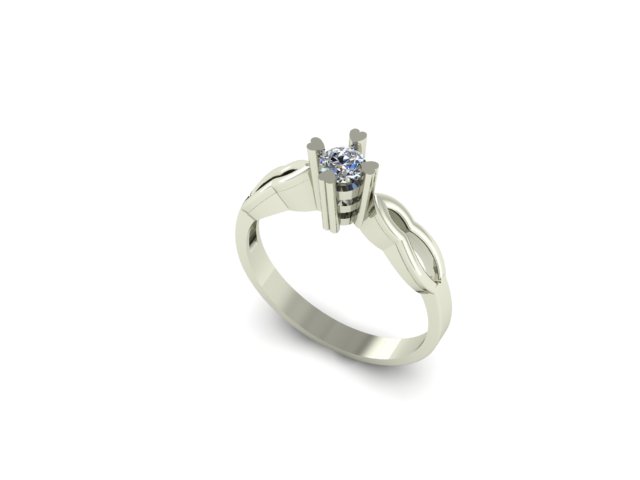 solitaire wedding ring for diamond stl file ready to print — view 2