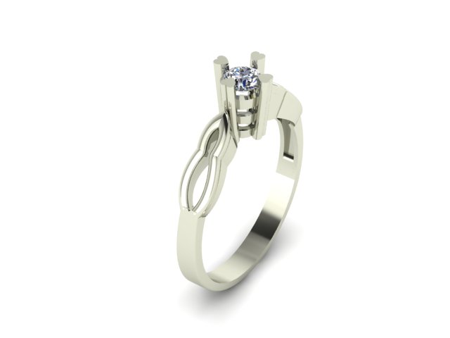 solitaire wedding ring for diamond stl file ready to print — view 8