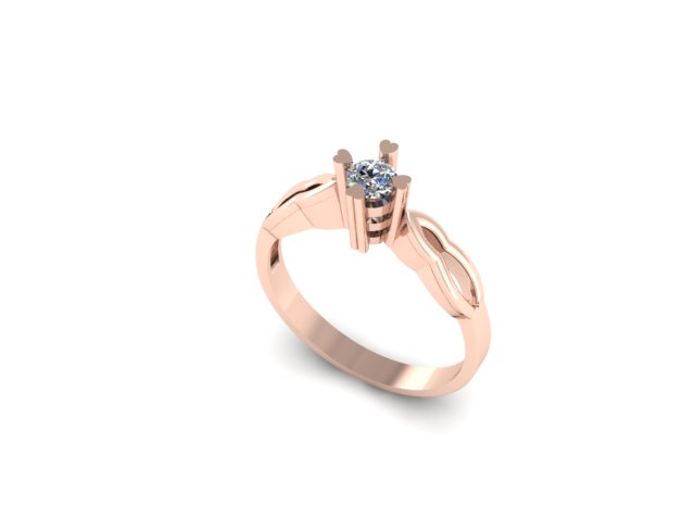 solitaire wedding ring for diamond stl file ready to print — view 3