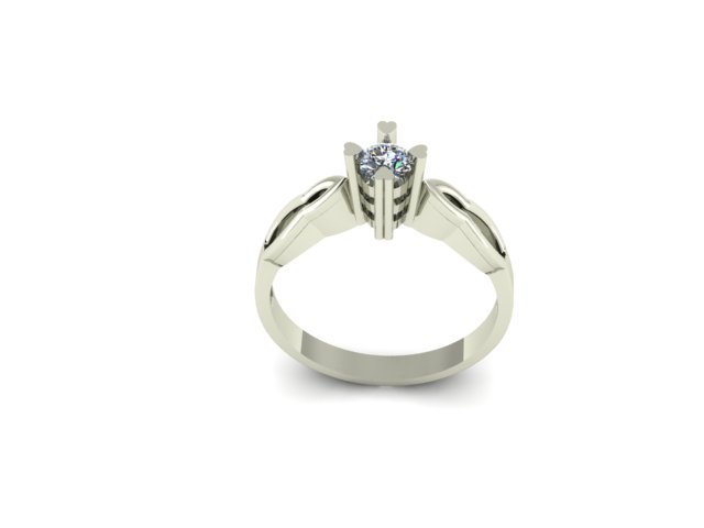 solitaire wedding ring for diamond stl file ready to print — view 5