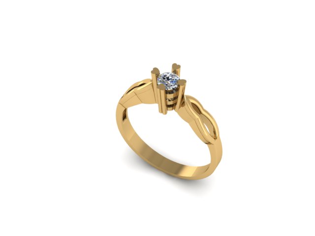 solitaire wedding ring for diamond stl file ready to print