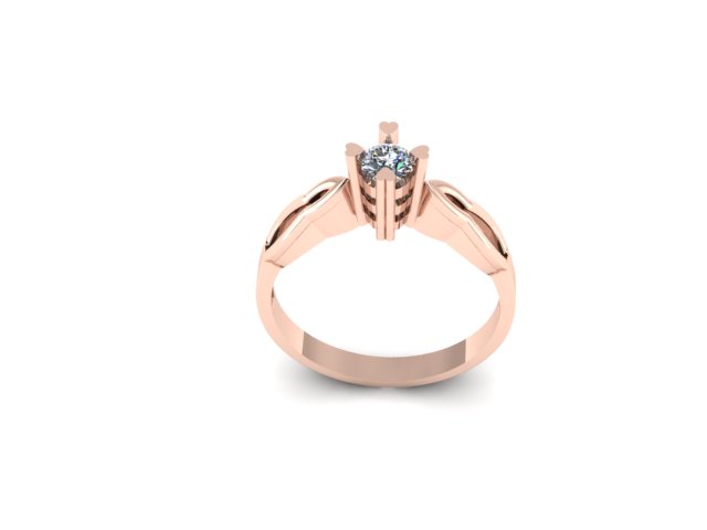 solitaire wedding ring for diamond stl file ready to print — view 6