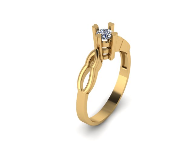 solitaire wedding ring for diamond stl file ready to print — view 7