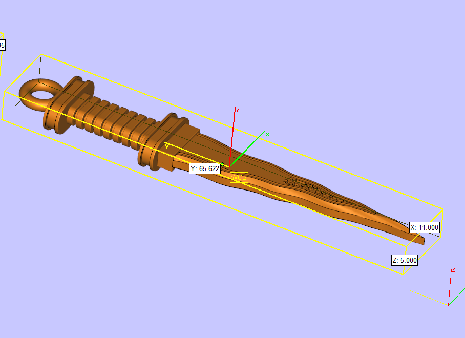 Decorative Kinjal Dagger Pendant with Engraving — view 5