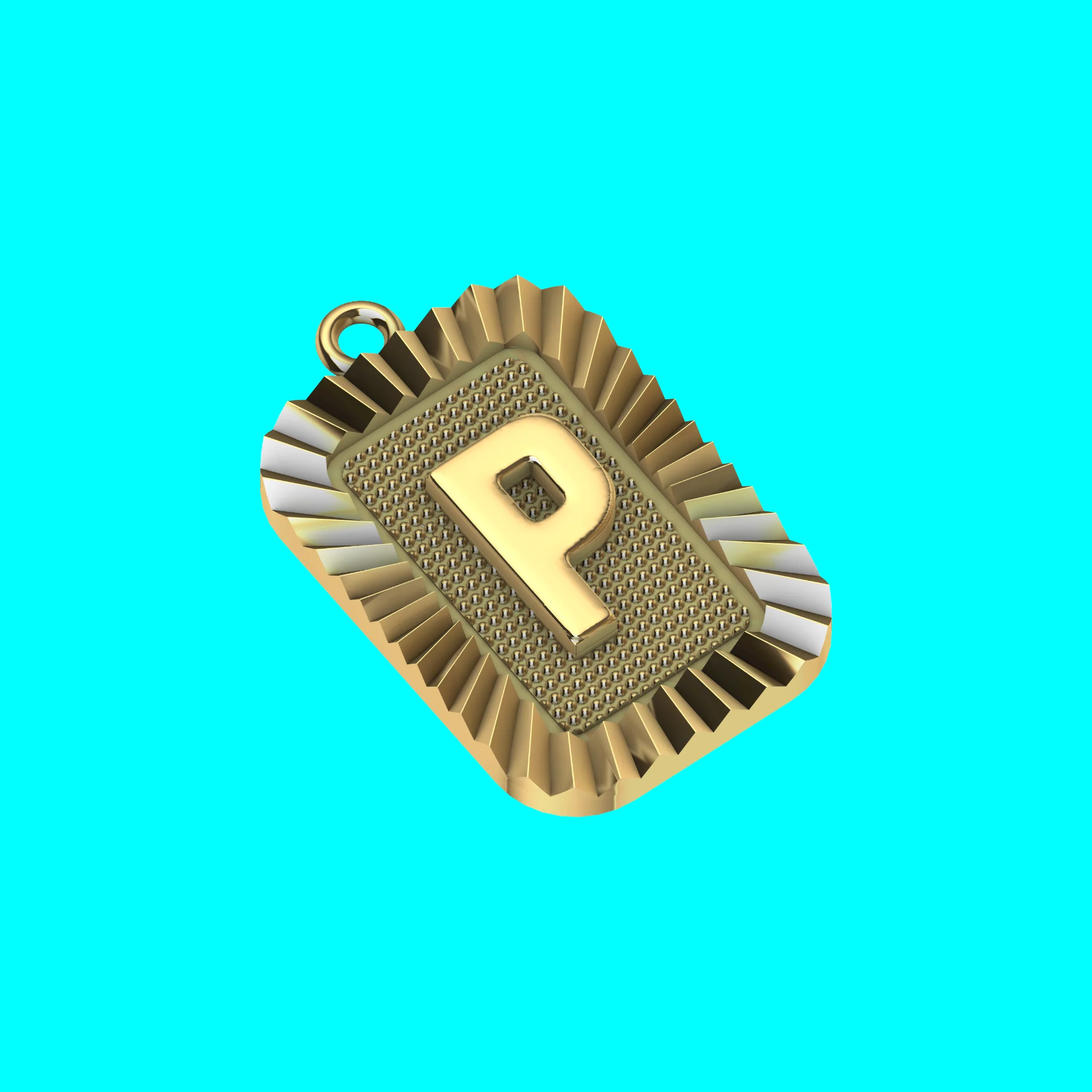 Buy P Letter Pendant CAD Model Gold Initial Necklace Jewelry