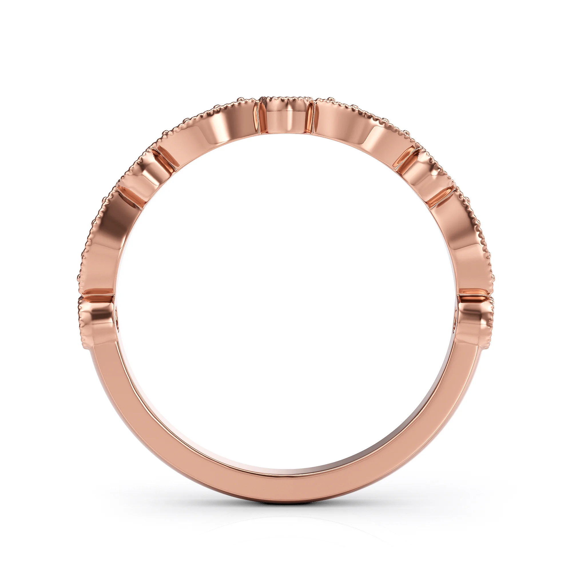 Floral Diamond Wedding Ring Band — view 5