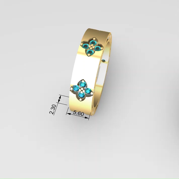 Floral Quatrefoil Eternity Band with — view 7