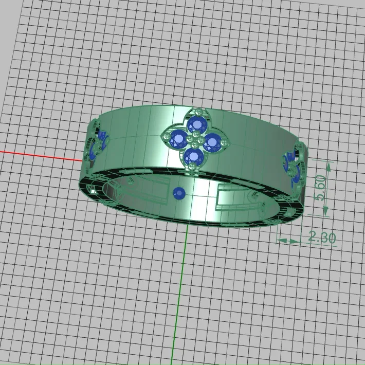 Floral Quatrefoil Eternity Band with — view 2