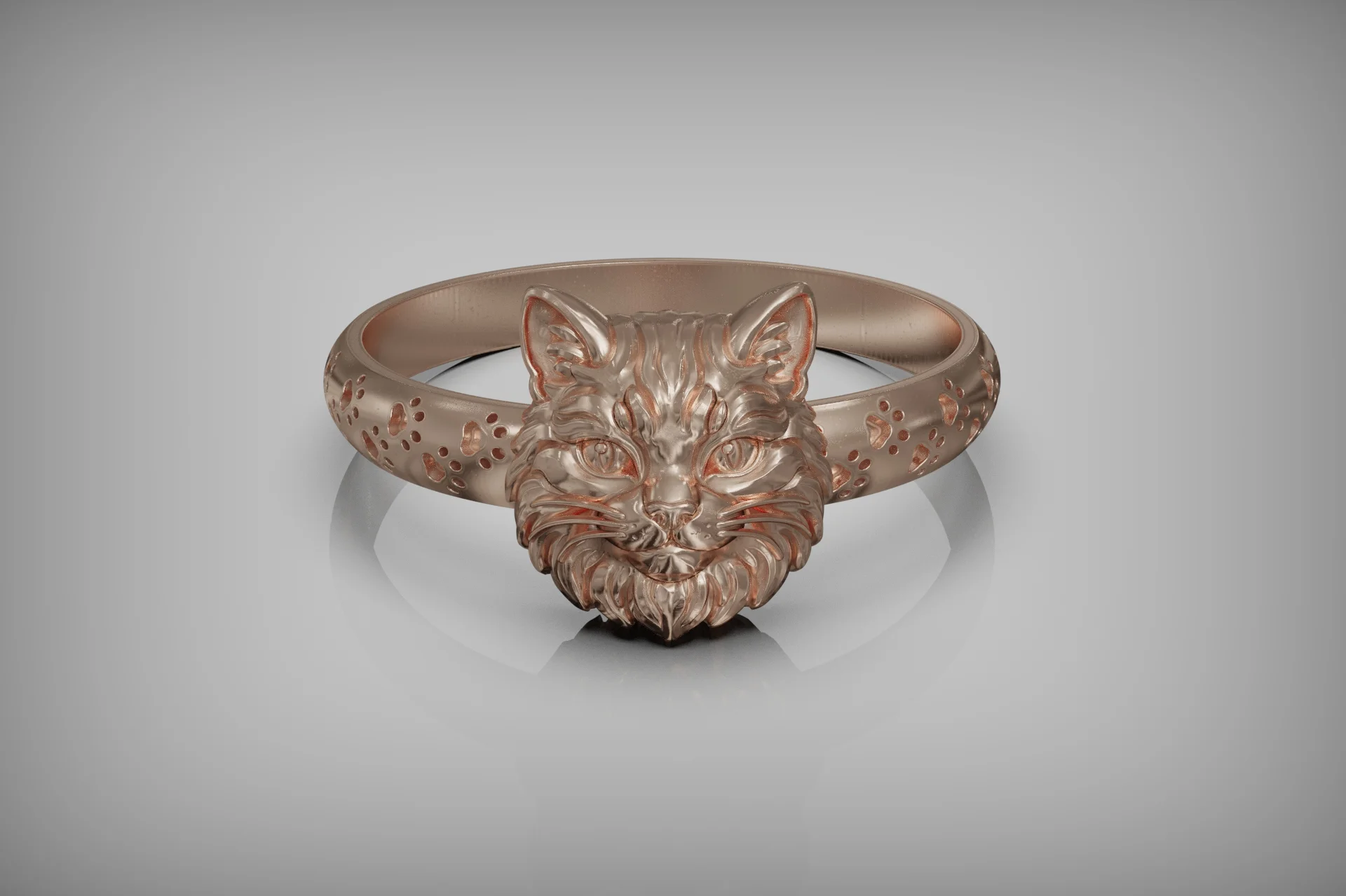 Cute Cat Paw Print Kids Ring — view 3