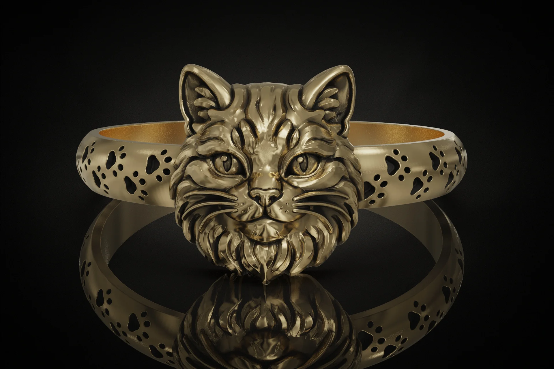 Cute Cat Paw Print Kids Ring — view 2