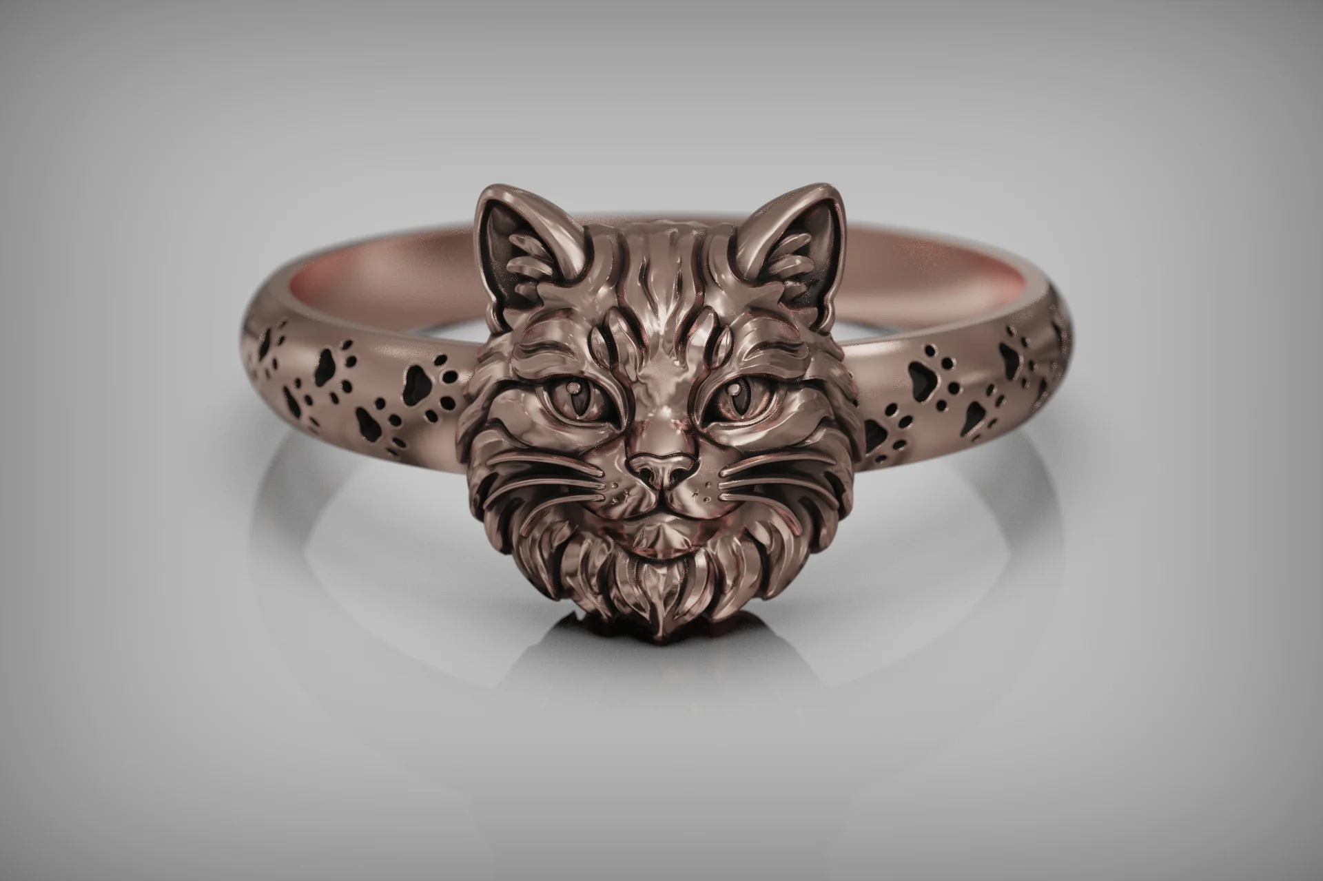 Cute Cat Paw Print Kids Ring — view 6