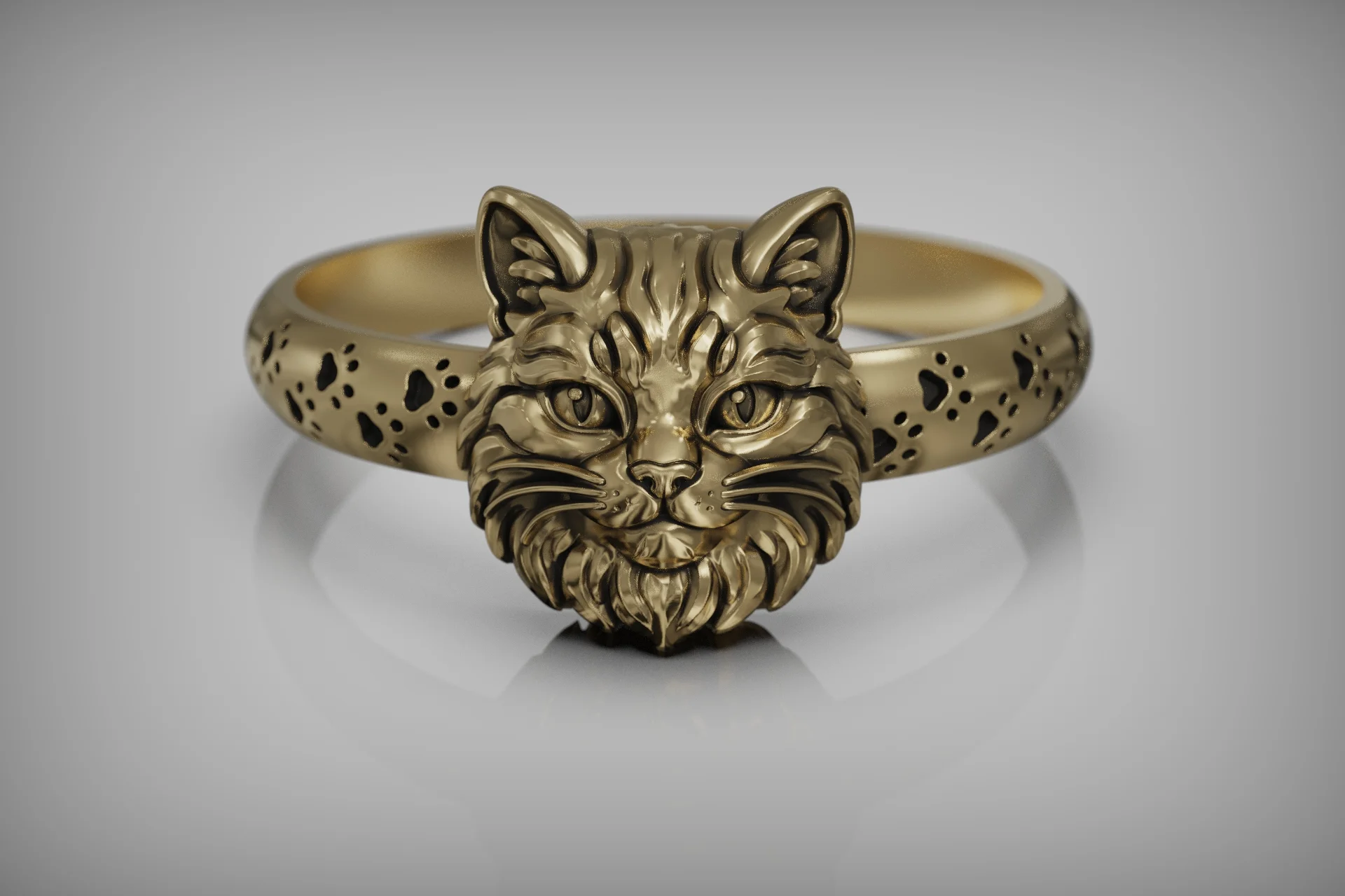 Cute Cat Paw Print Kids Ring — view 5