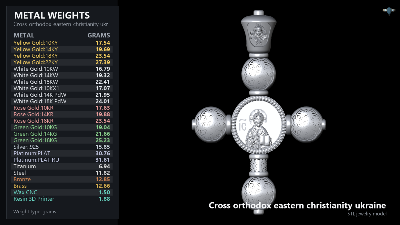 Spherical Bead Orthodox Cross Pendant with Knotwork — view 8