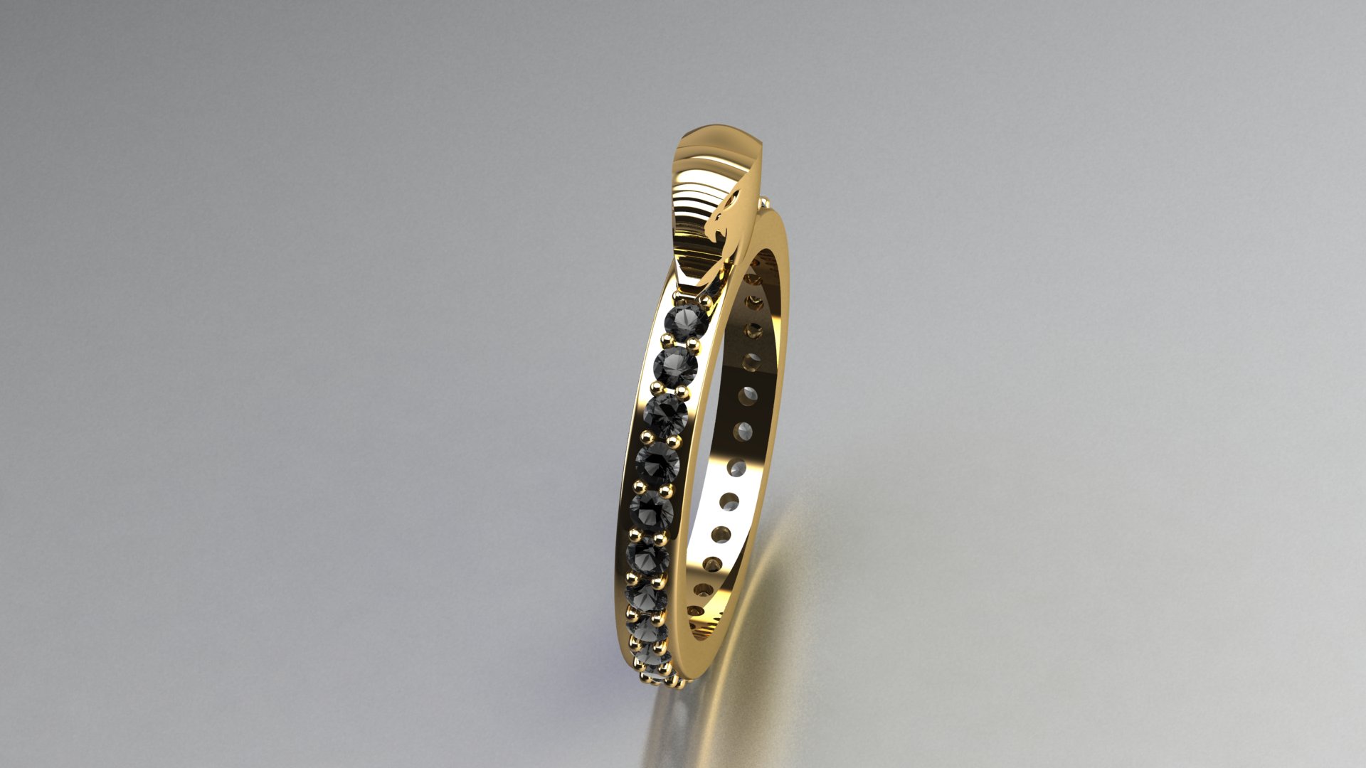 Stylish Custom Ring with 1.5mm Stone — view 3