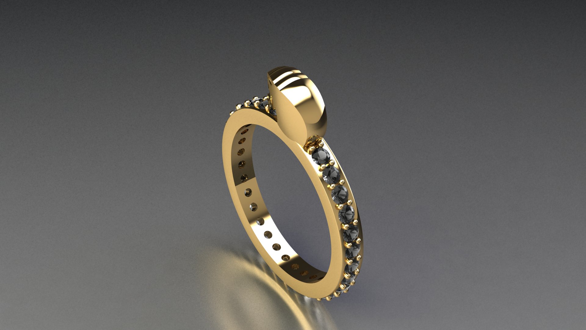 Stylish Custom Ring with 1.5mm Stone — view 4