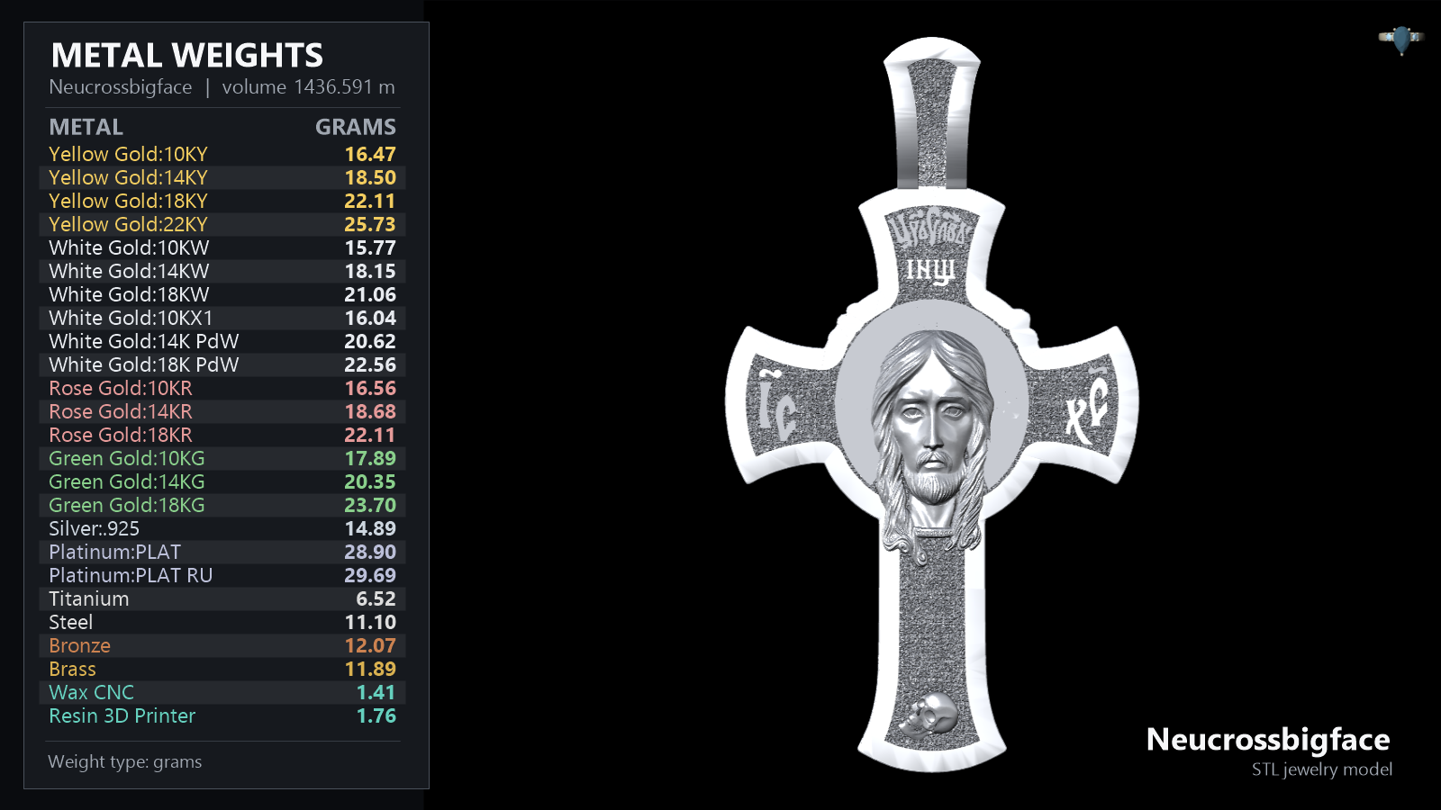 Orthodox Double-Sided Relief Cross Pendant — view 3