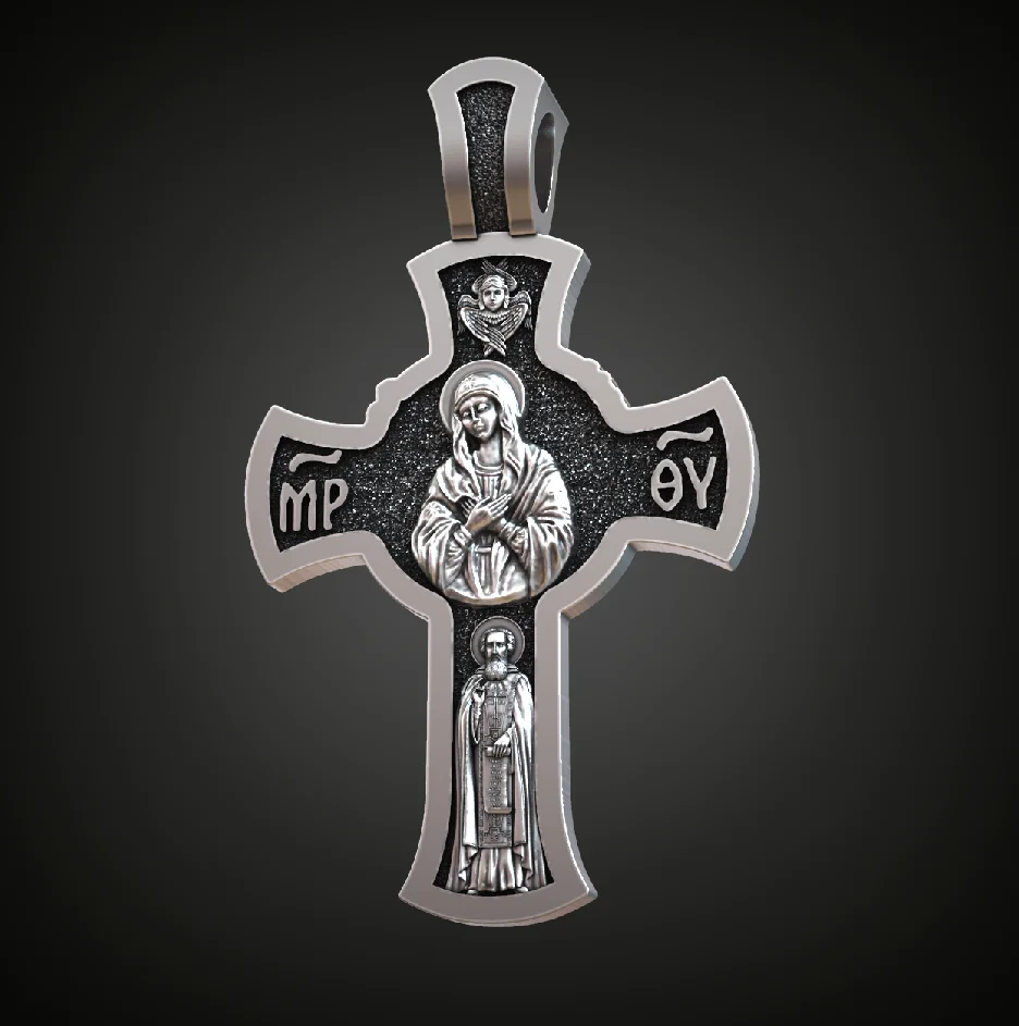 Orthodox Double-Sided Relief Cross Pendant — view 6