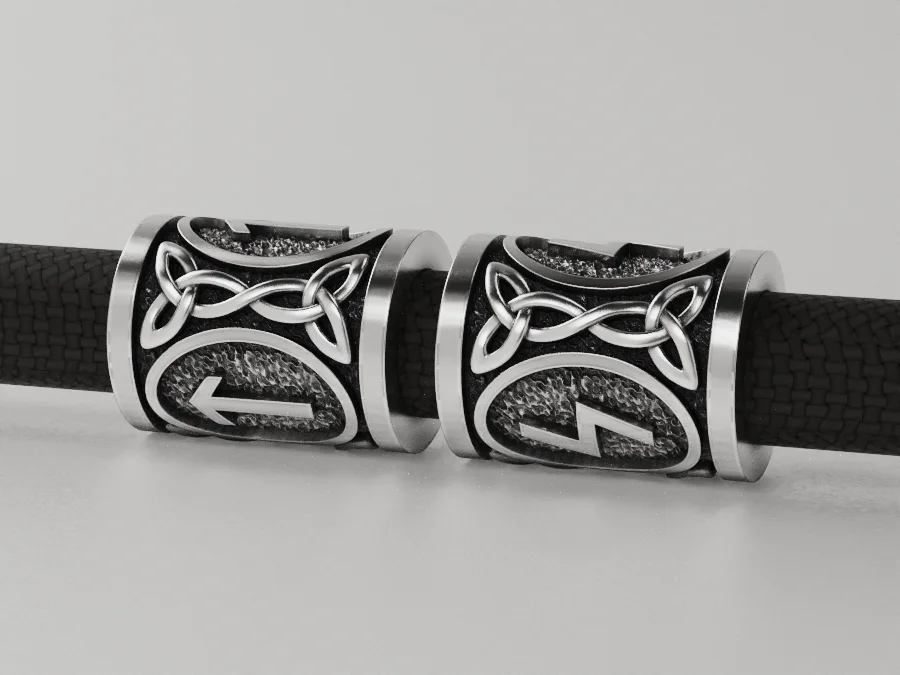 Runic Spacer Bead Celtic Knotwork — view 2