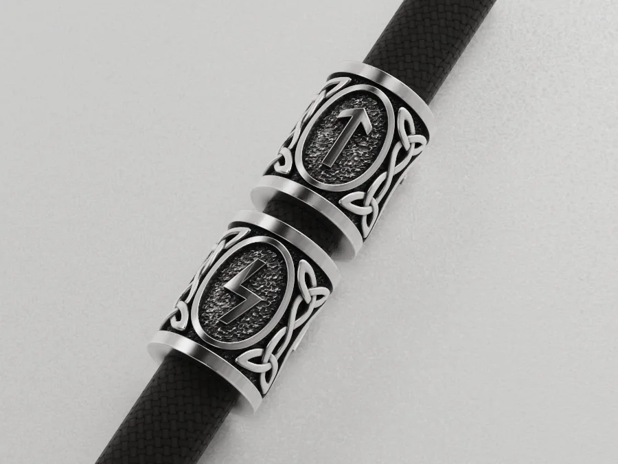 Runic Spacer Bead Celtic Knotwork — view 3