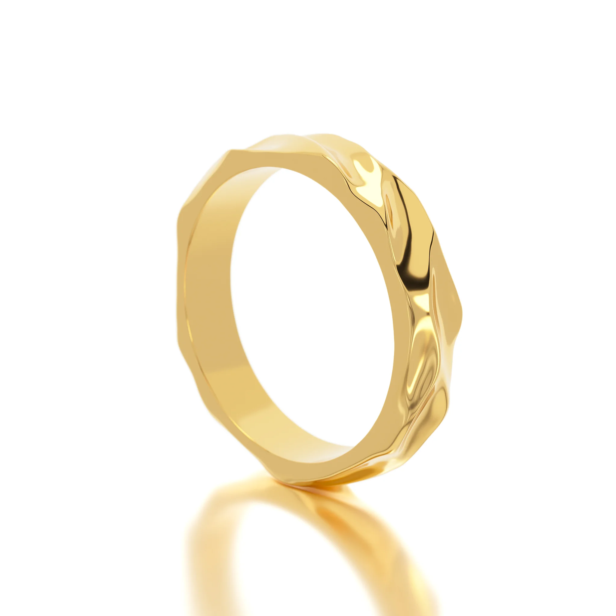wave texture gold ring — view 8