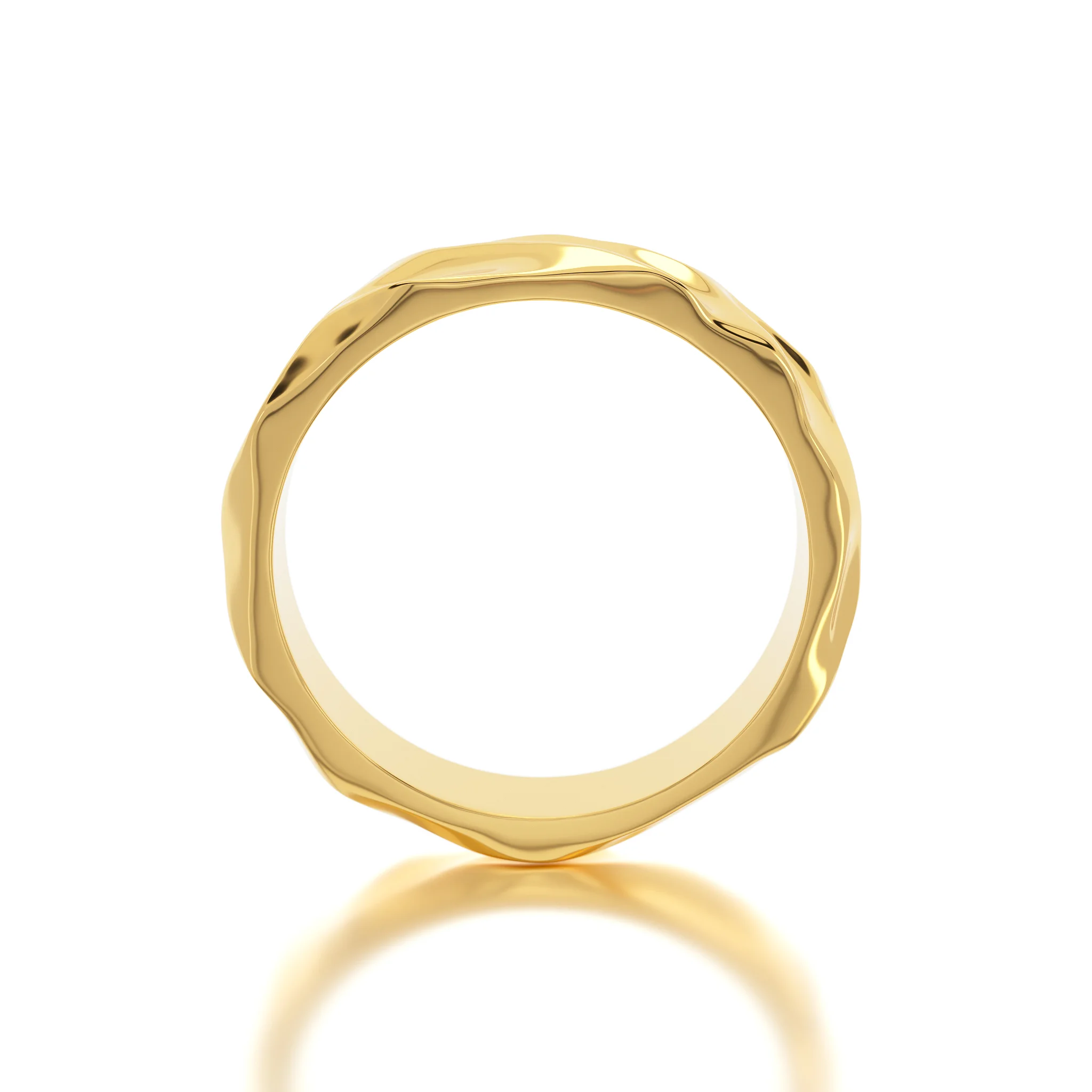 wave texture gold ring — view 7