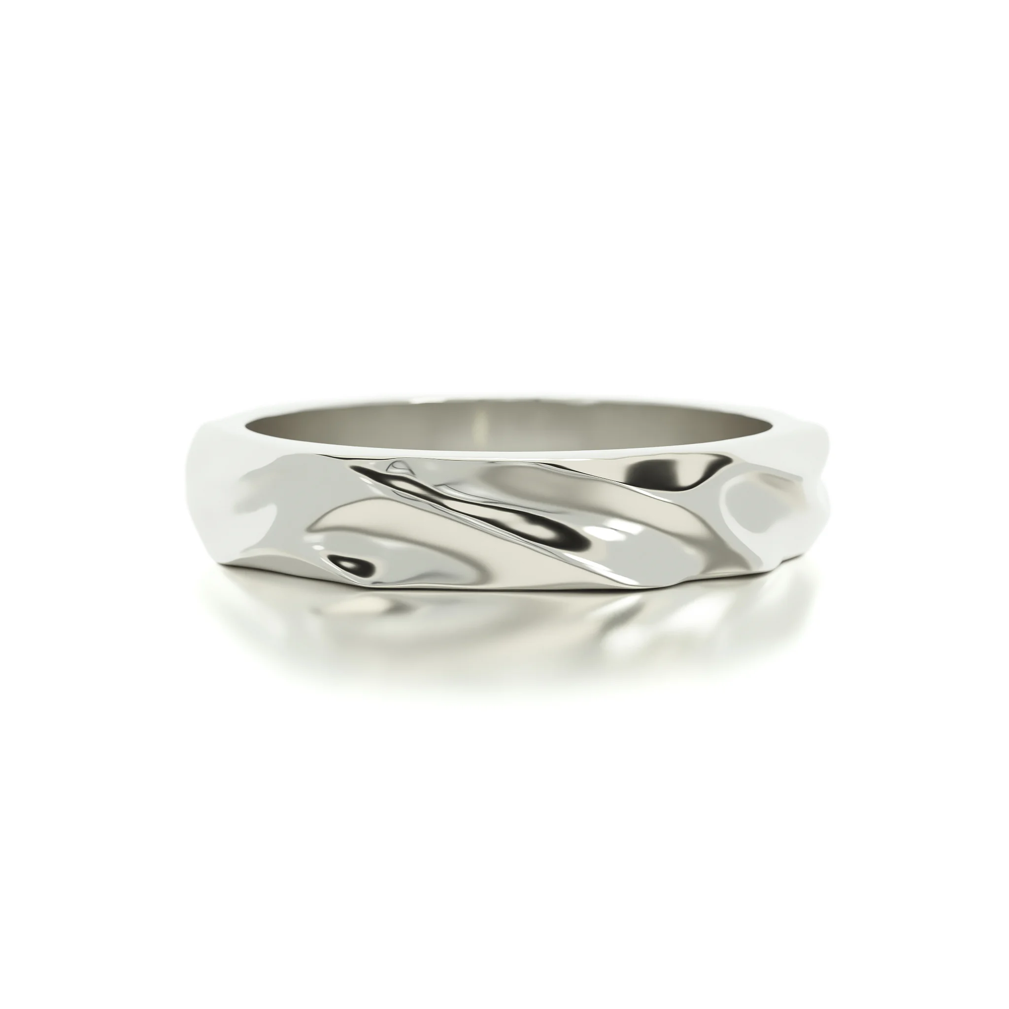 wave texture gold ring — view 6
