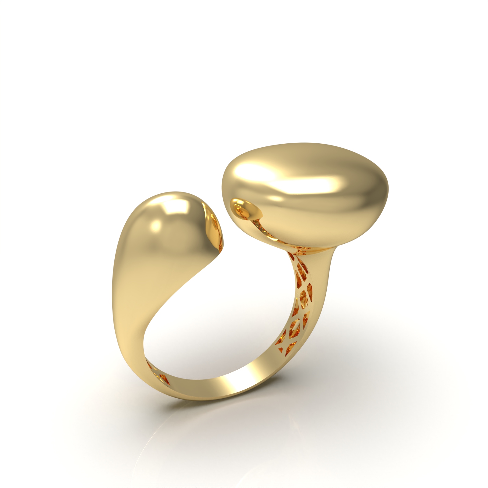 Chunky stone-free rings with light weight 3D print model — view 7
