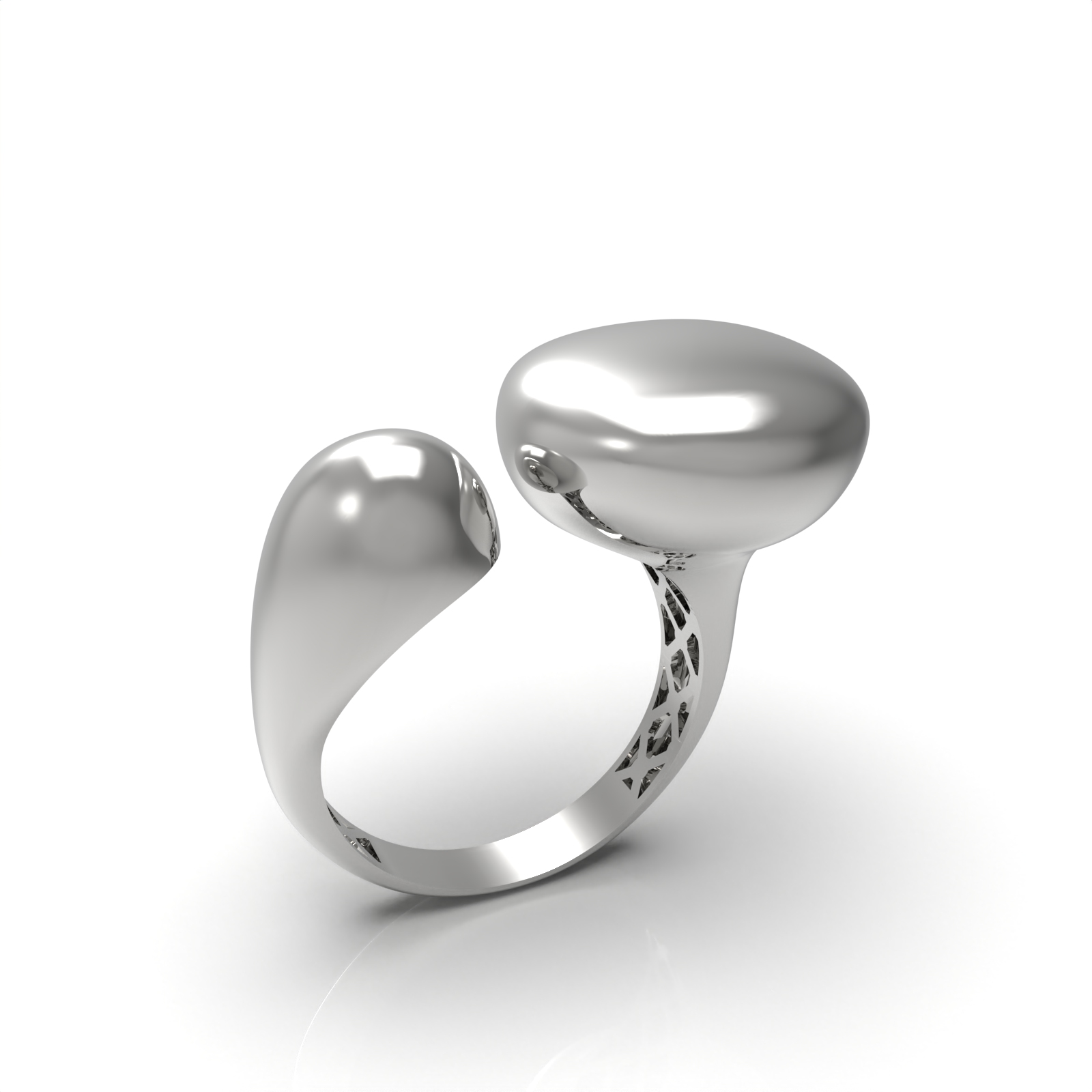 Chunky stone-free rings with light weight 3D print model — view 8