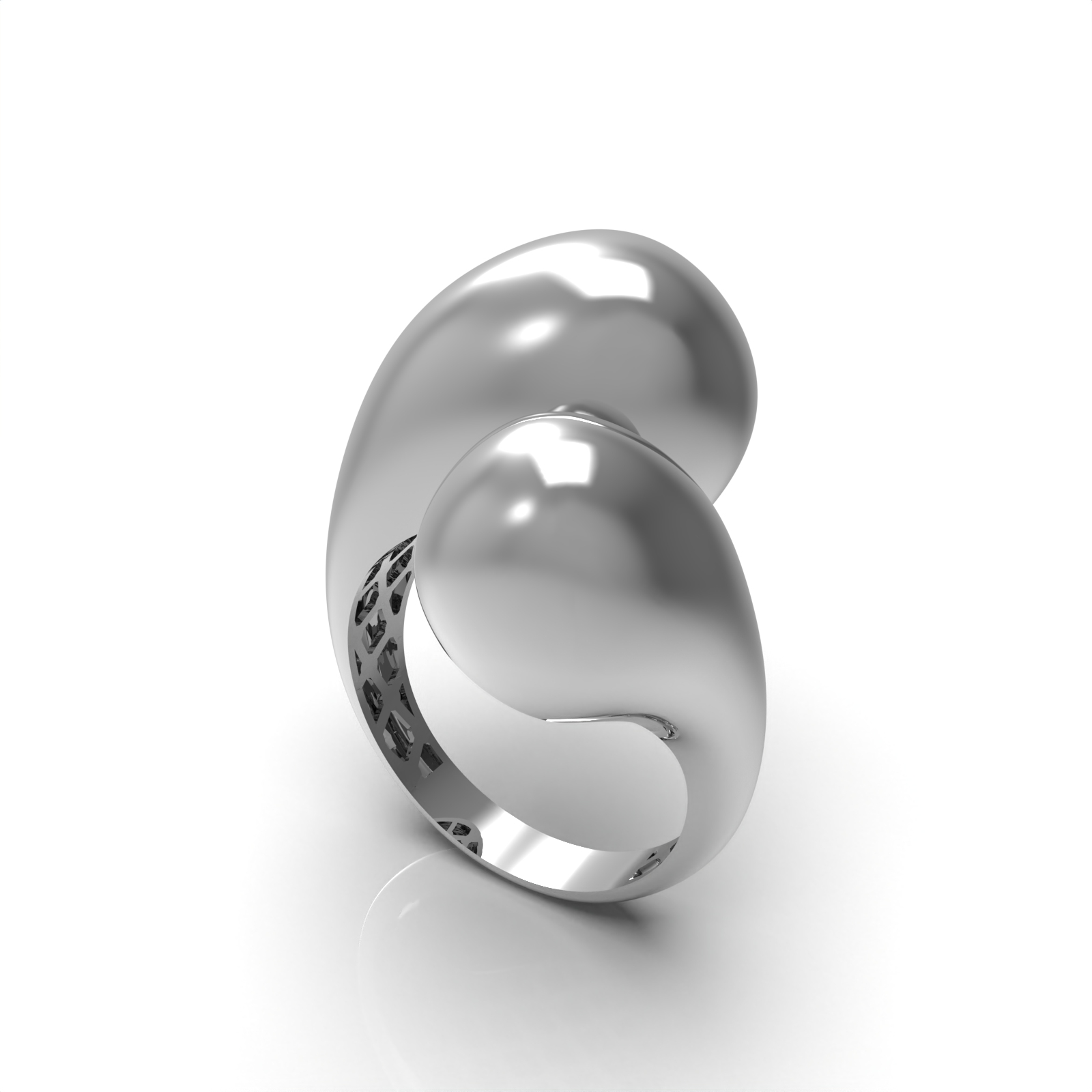 Chunky stone-free rings with light weight 3D print model — view 4