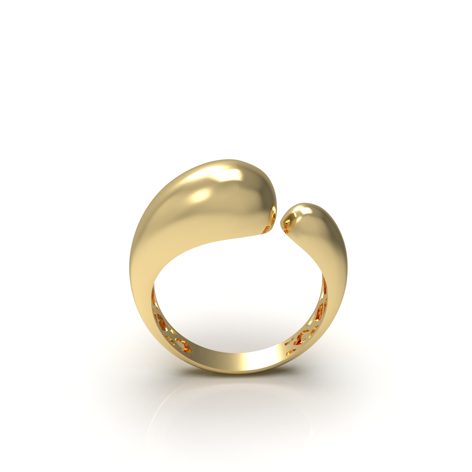 Chunky stone-free rings with light weight 3D print model — view 5