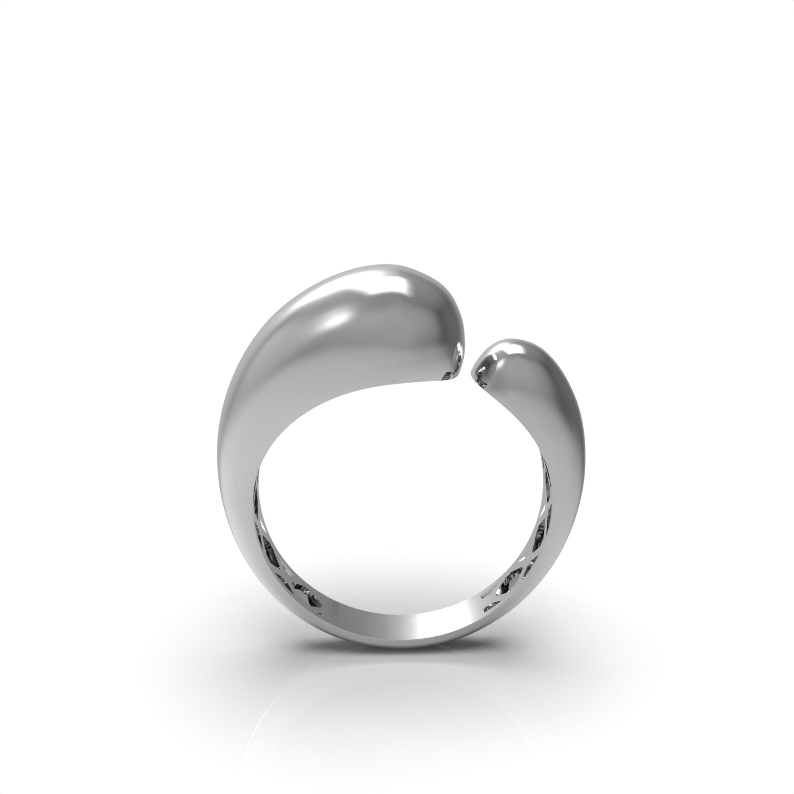 Chunky stone-free rings with light weight 3D print model — view 6
