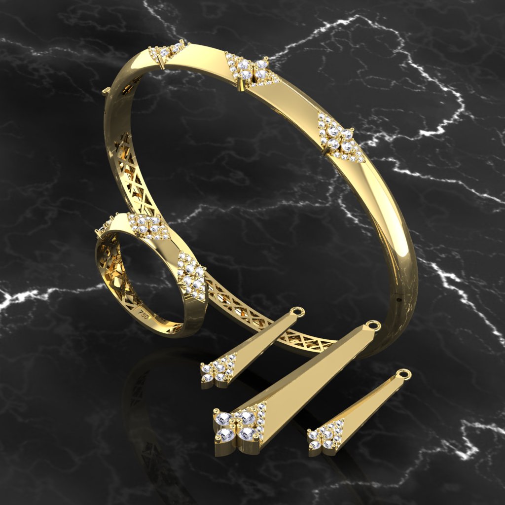faceted brilliant-cut full set — view 8