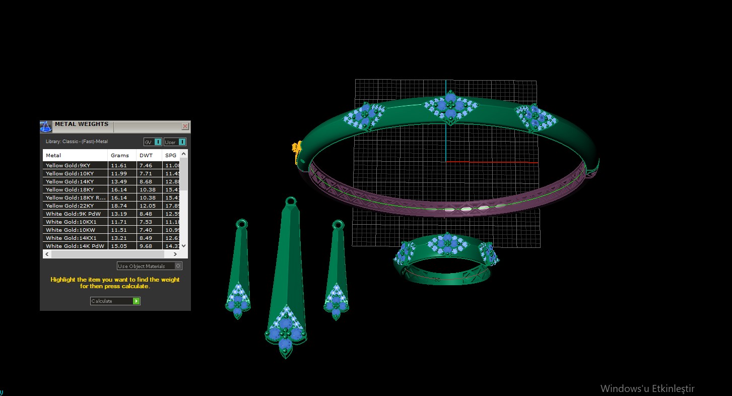 faceted brilliant-cut full set — view 5