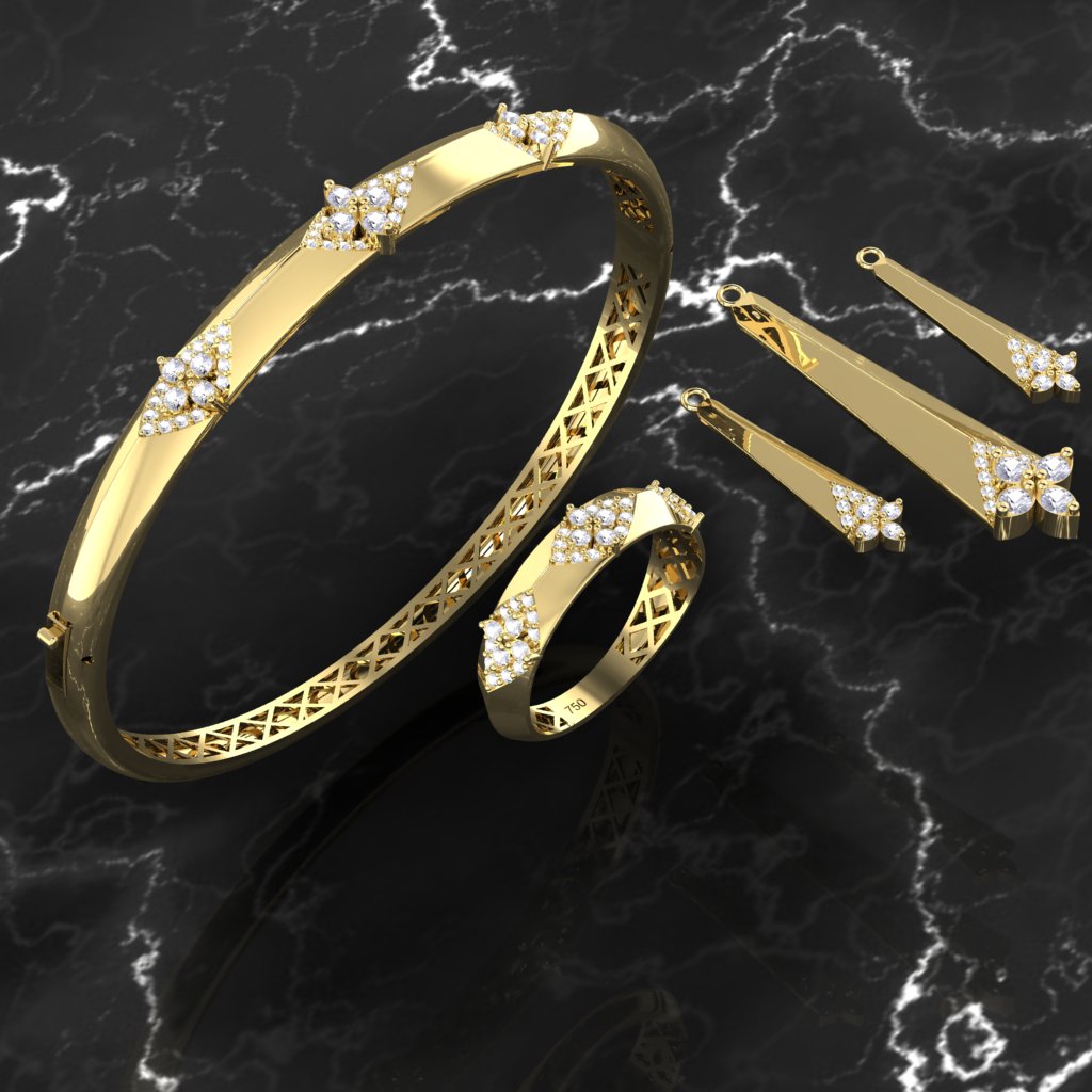 faceted brilliant-cut full set — view 7