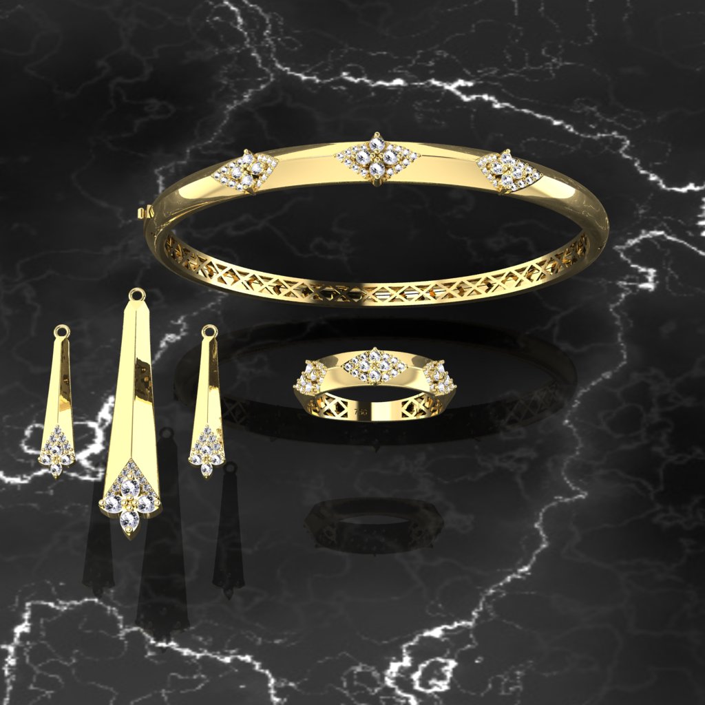 faceted brilliant-cut full set — view 6