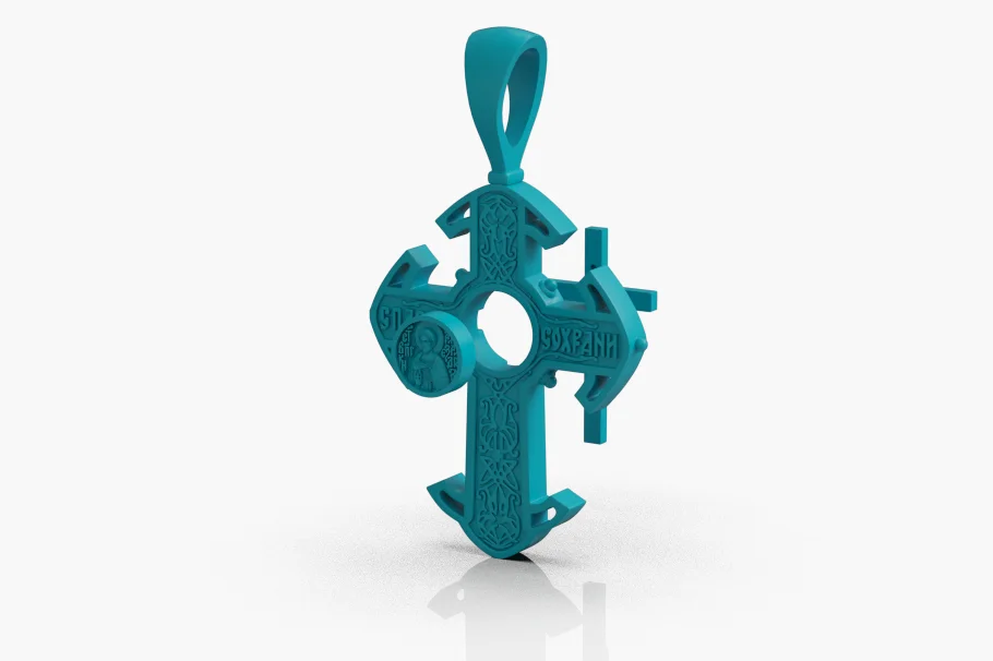 Orthodox Cross Pendant with Crucifix Figure — view 5