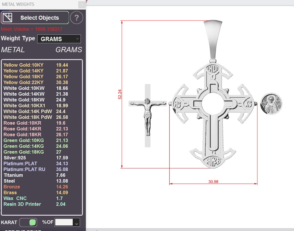 Orthodox Cross Pendant with Crucifix Figure — view 8